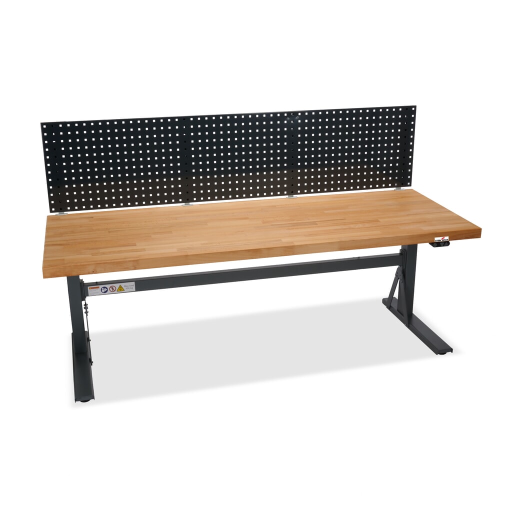 Steinbock® elektrisch höhenverstellbare Werkbank e-Adjust, mit Lochwand, HxBxT 700-1.170 x 2.000 x 750 mm, TK 350 kg Produktabbildung Nr. 10: Steinbock® elektrisch höhenverstellbare Werkbank e-Adjust, mit Lochwand, HxBxT 700-1.170 x 2.000 x 750 mm, TK 350 kg