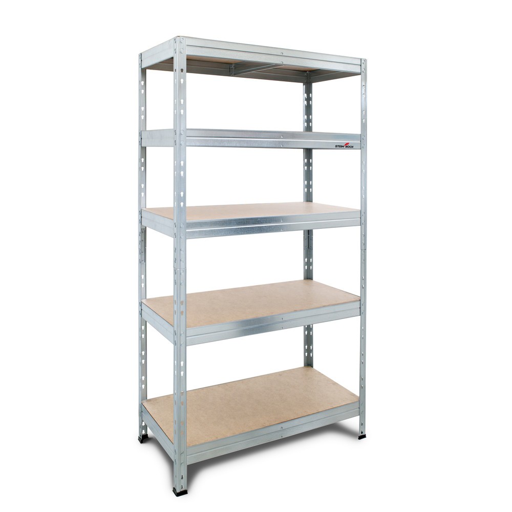 Produktabbildung: Steinbock® Fachbodenregal Rivet 1 verzinkt, Fachlast 250 kg, HxBxT 1.800 x 900 x 450 mm