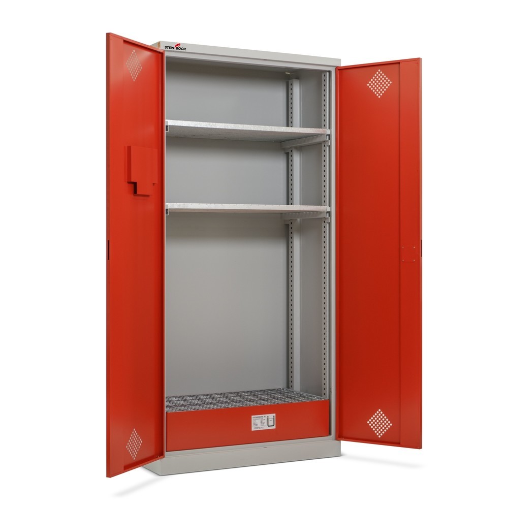 Produktabbildung Nr. 8: Steinbock® Ölschrank, 2 höhenverstellbare Gitterrostböden, 1 Auffangwanne, HxBxT 1.950 x 950 x 500 mm