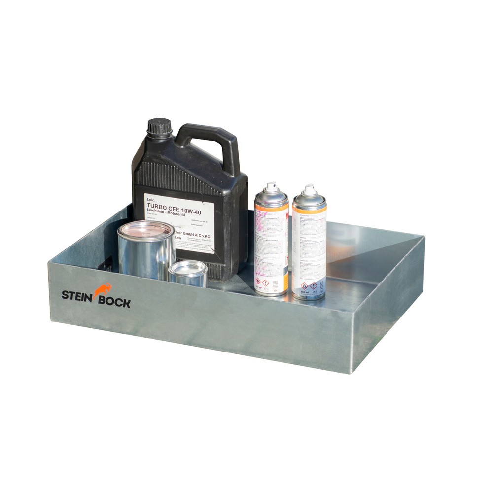 Produktabbildung Nr. 4: Steinbock® Paletten-Kleingebindewanne, aus Stahl, verzinkt, HxBxT 120 x 400 x 600 mm, Auffangvolumen 22 Liter