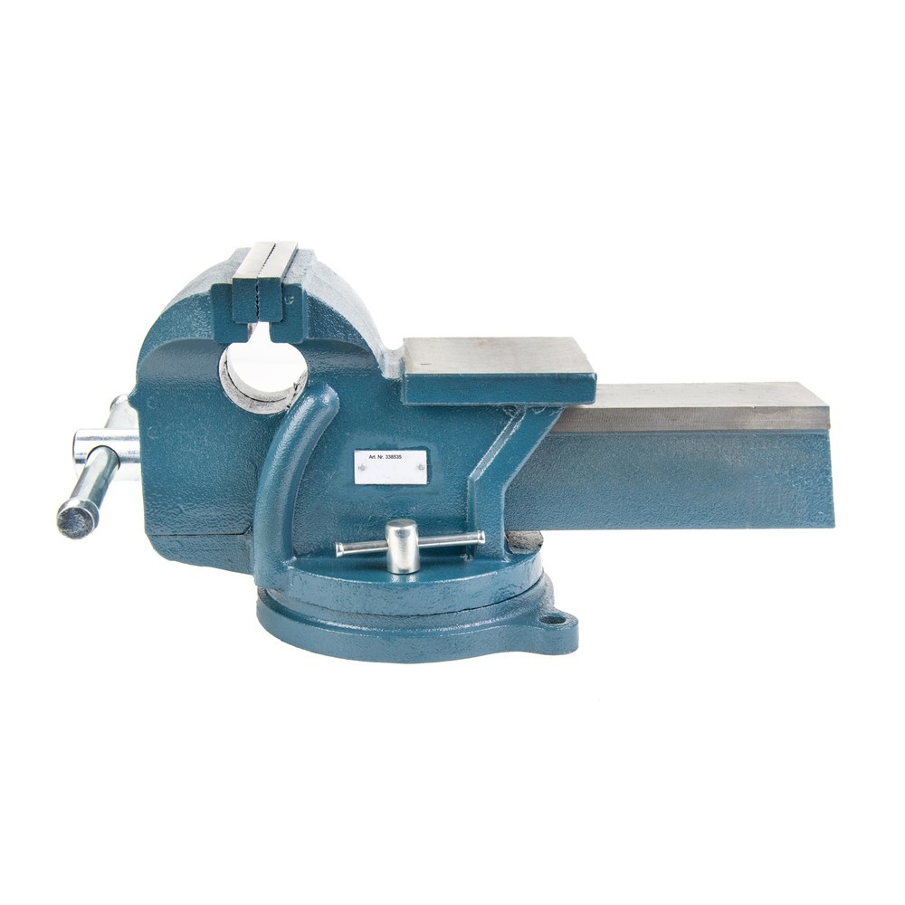 Produktabbildung: Steinbock® Schraubstock, dreh- und arretierbar, aus robustem Gusseisen, Backenbreite 150 mm