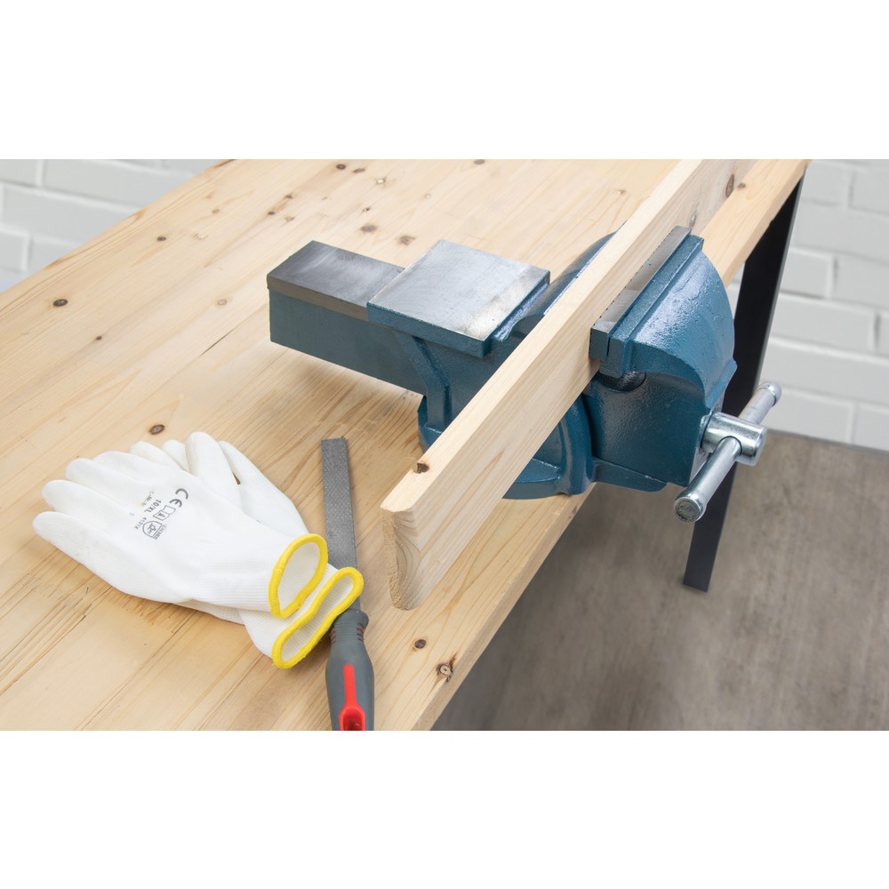 Produktabbildung Nr. 10: Steinbock® Schraubstock, feststehend, aus robustem Gusseisen, Backenbreite 125 mm