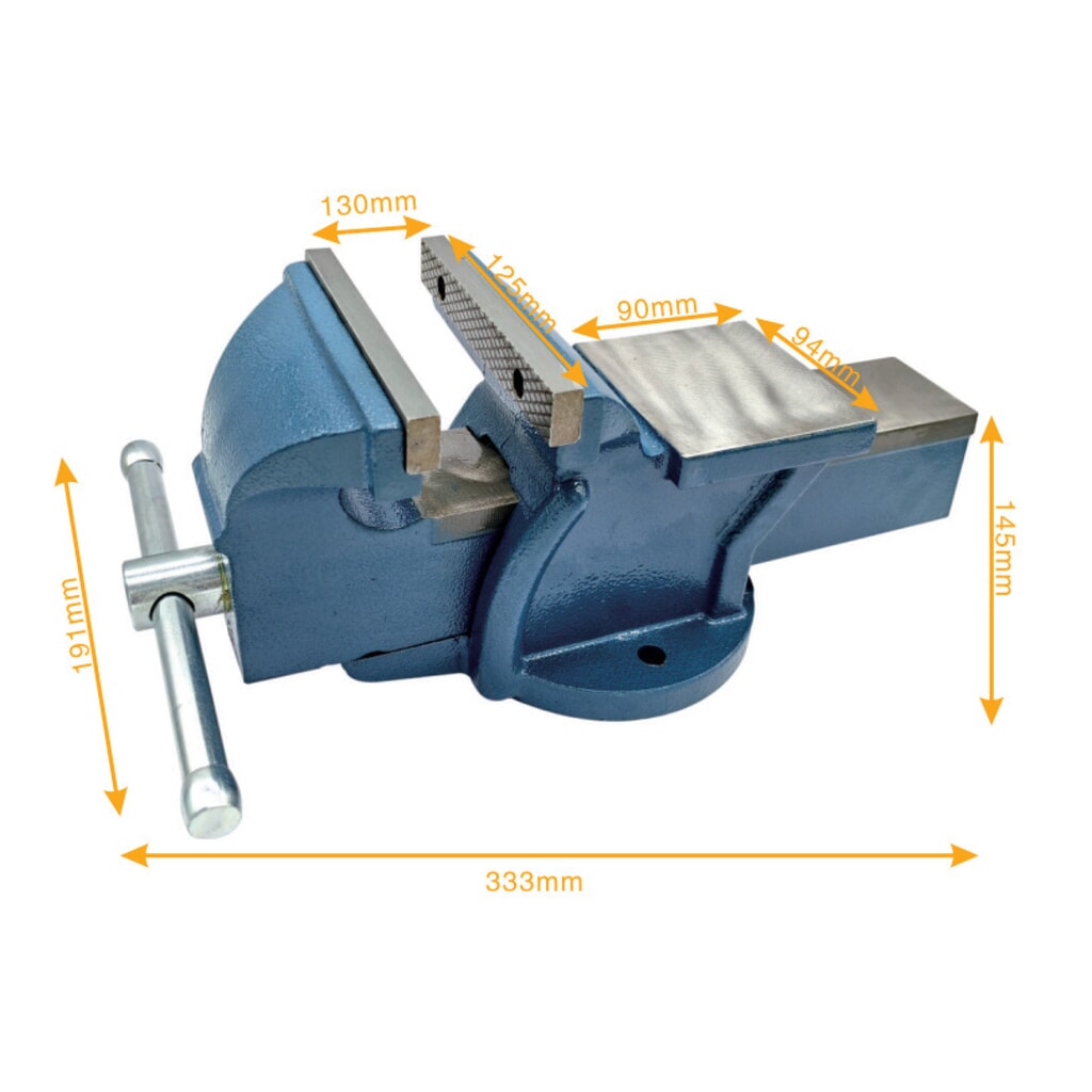 Steinbock® Schraubstock, feststehend, aus robustem Gusseisen, Backenbreite 125 mm Produktabbildung Nr. 7: Steinbock® Schraubstock, feststehend, aus robustem Gusseisen, Backenbreite 125 mm