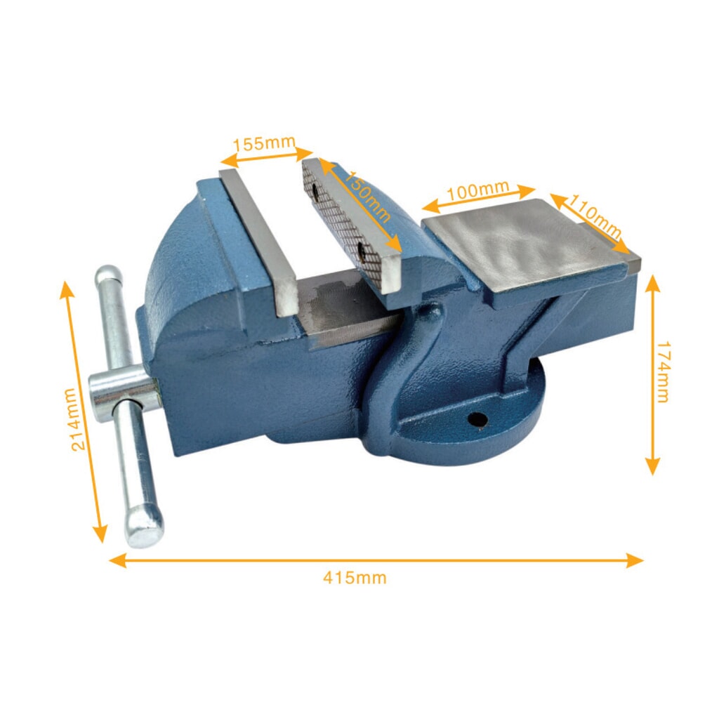 Produktabbildung Nr. 7: Steinbock® Schraubstock, feststehend, aus robustem Gusseisen, Backenbreite 150 mm