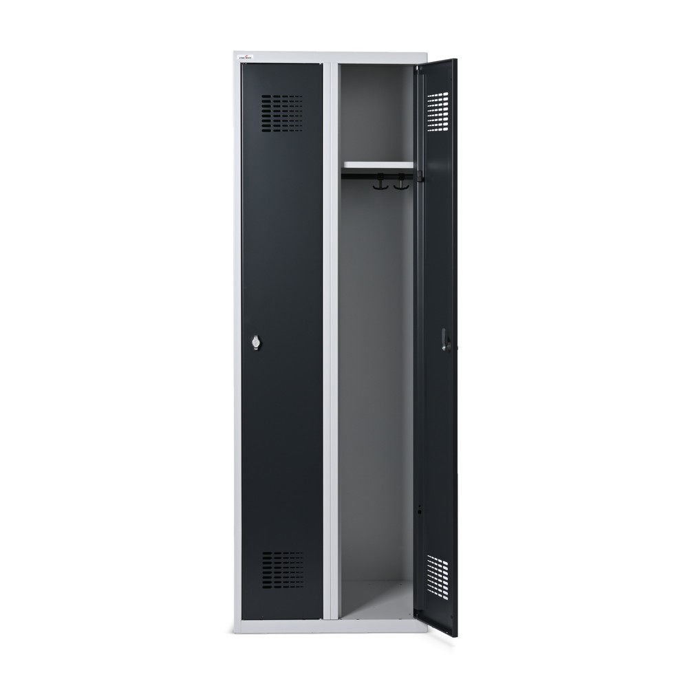 Produktabbildung Nr. 4: Steinbock® Spind, bodenstehend, 2 Abteile, Drehriegelverschluss, HxBxT 1.800 x 600 x 500 mm, lichtgrau/anthrazitgrau