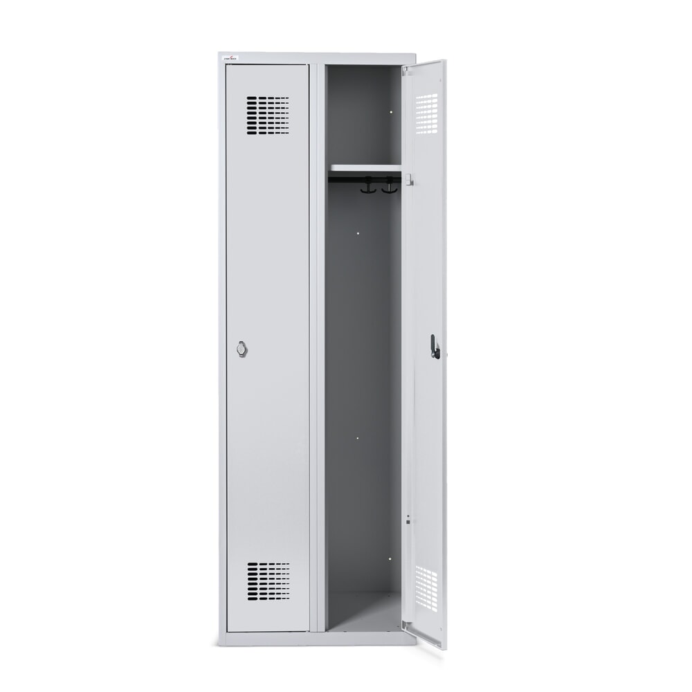 Produktabbildung Nr. 4: Steinbock® Spind, bodenstehend, 2 Abteile, Drehriegelverschluss, HxBxT 1.800 x 600 x 500 mm, lichtgrau/lichtgrau
