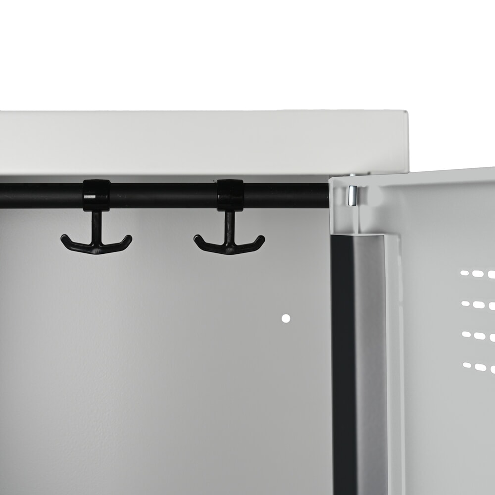 Produktabbildung Nr. 4: Steinbock® Spind, bodenstehend, 2-stöckig, 4 Fächer, Zylinderschloss, HxBxT 1.800 x 800 x 500 mm, lichtgrau/lichtgrau