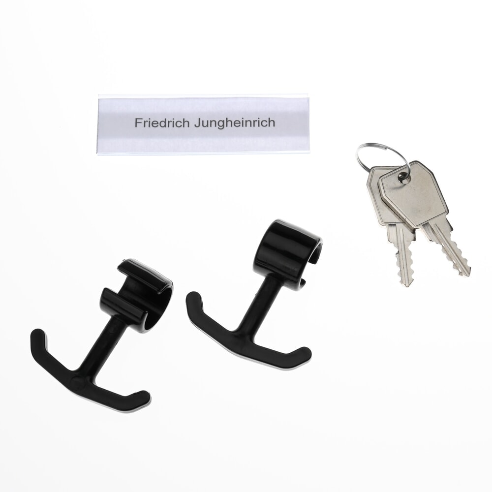 Produktabbildung Nr. 5: Steinbock® Spind, bodenstehend, 2-stöckig, 4 Fächer, Zylinderschloss, HxBxT 1.800 x 800 x 500 mm, lichtgrau/lichtgrau