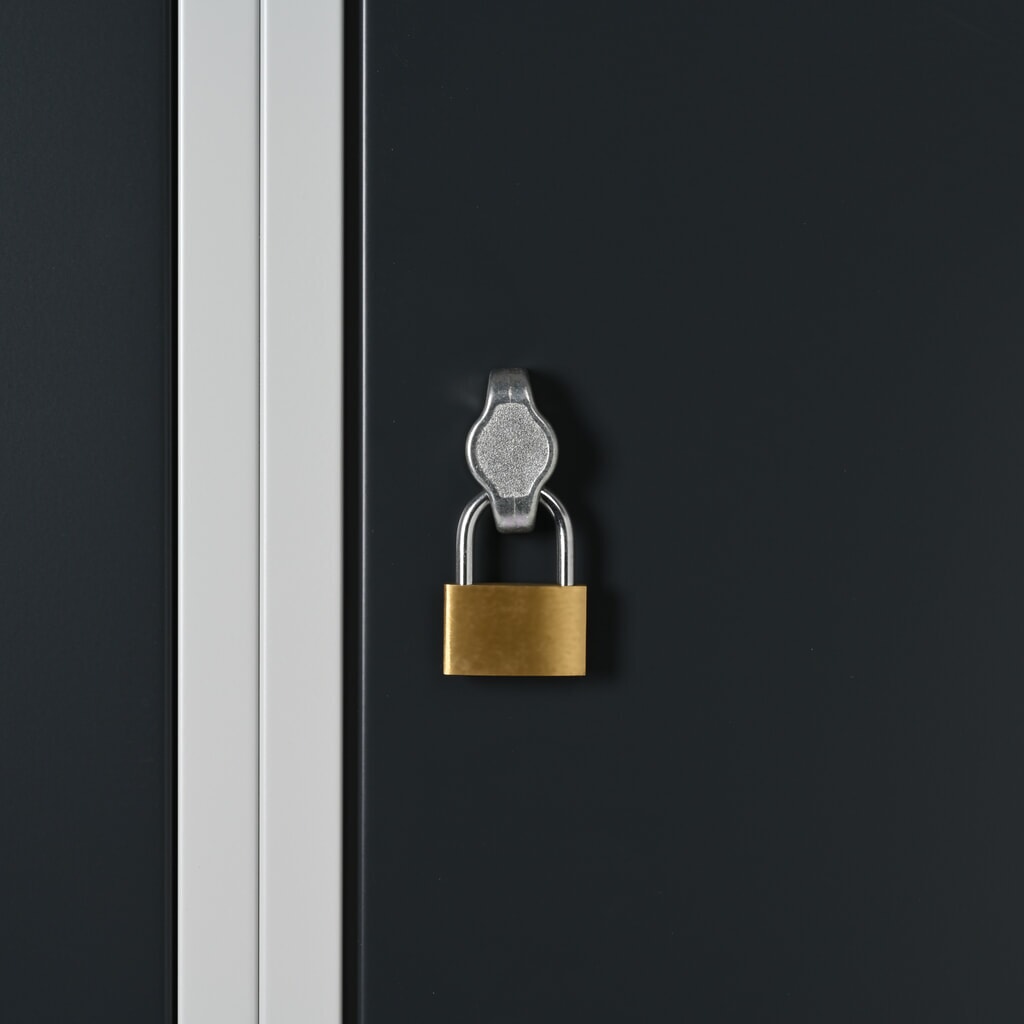 Produktabbildung Nr. 2: Steinbock® Kleiderspind, bodenstehend, 2-stöckig, 4 Fächer, Drehriegelverschluss, HxBxT 1.800 x 600 x 500 mm, lichtgrau/anthrazitgrau