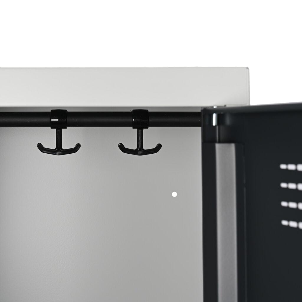Produktabbildung Nr. 4: Steinbock® Kleiderspind, bodenstehend, 2-stöckig, 4 Fächer, Drehriegelverschluss, HxBxT 1.800 x 600 x 500 mm, lichtgrau/anthrazitgrau