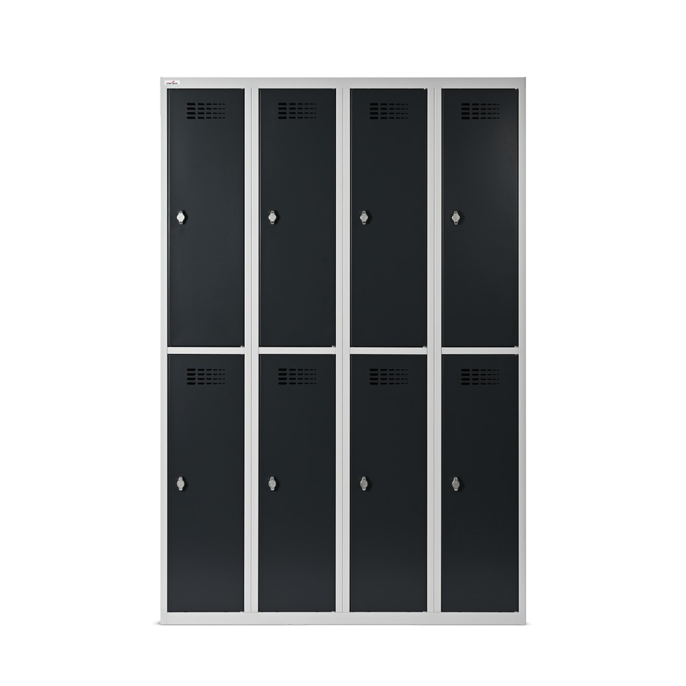 Produktabbildung Nr. 7: Steinbock® Spind, bodenstehend, 2-stöckig, 8 Fächer, Drehriegelverschluss, HxBxT 1.800 x 1.200 x 500 mm, lichtgrau/anthrazitgrau
