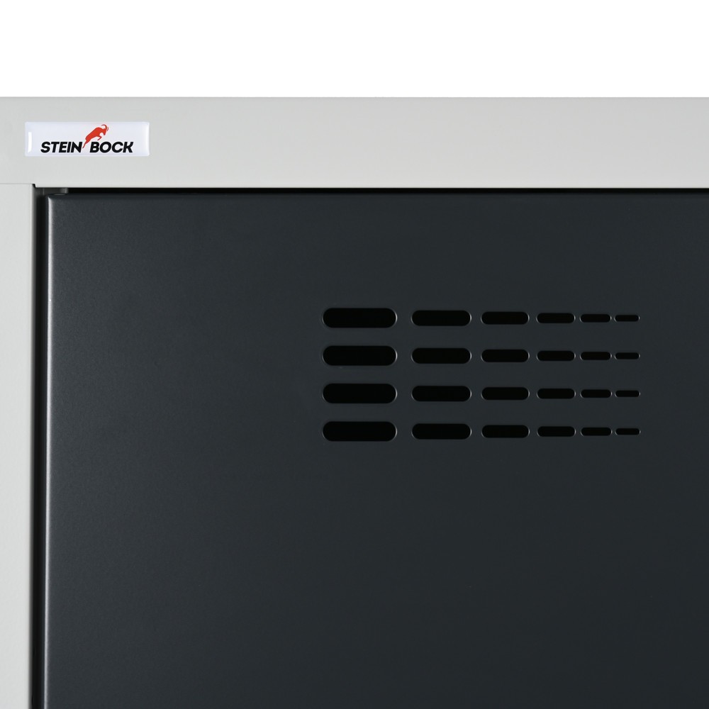 Produktabbildung Nr. 8: Steinbock® Spind, bodenstehend, 2-stöckig, 4 Fächer, Drehriegelverschluss, HxBxT 1.800 x 800 x 500 mm, lichtgrau/anthrazitgrau