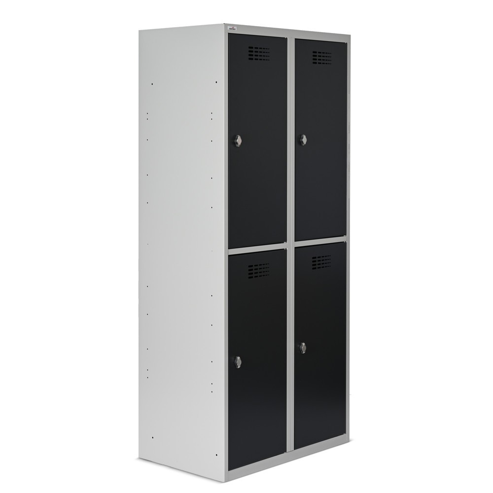Produktabbildung Nr. 11: Steinbock® Spind, bodenstehend, 2-stöckig, 4 Fächer, Drehriegelverschluss, HxBxT 1.800 x 800 x 500 mm, lichtgrau/anthrazitgrau