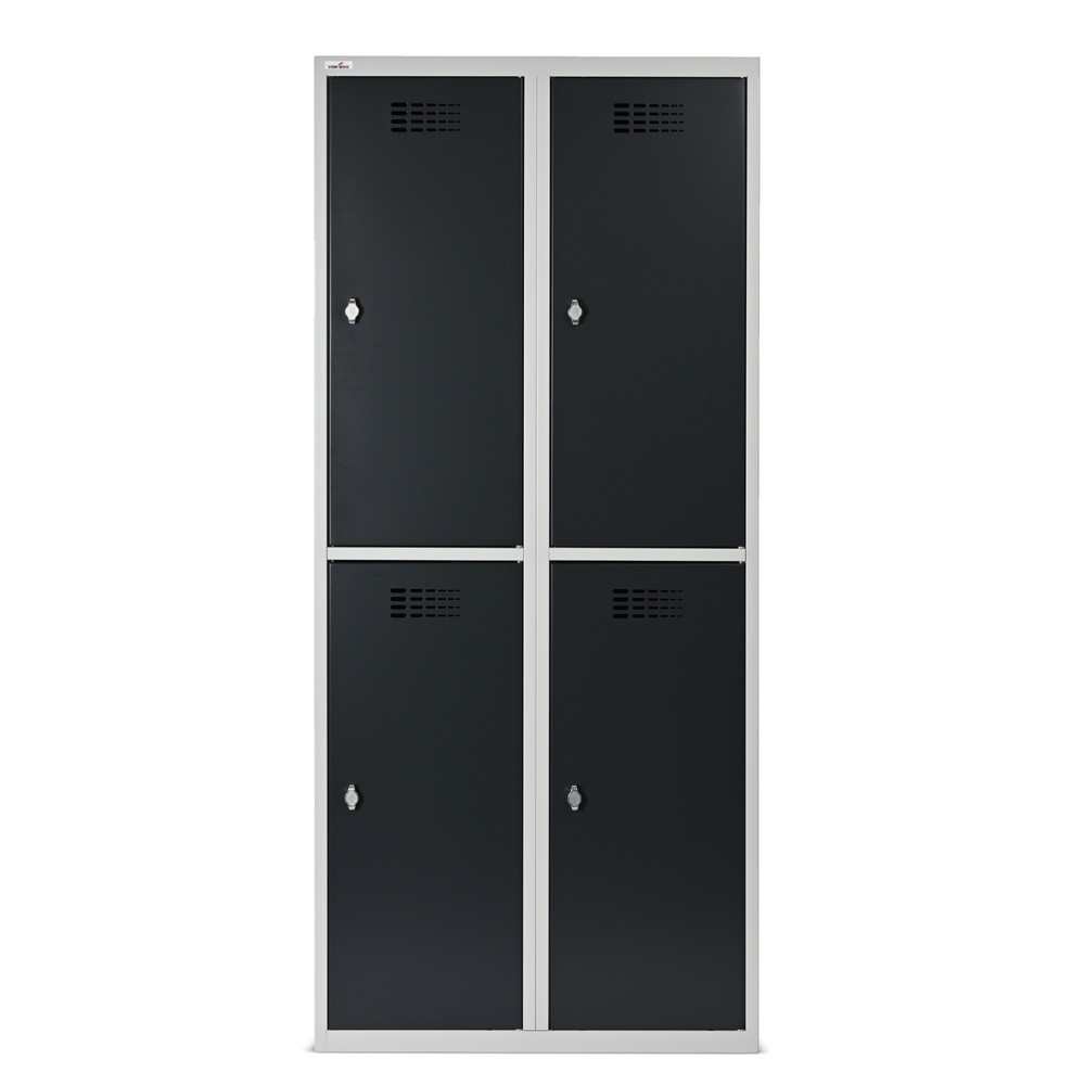 Produktabbildung Nr. 13: Steinbock® Spind, bodenstehend, 2-stöckig, 4 Fächer, Drehriegelverschluss, HxBxT 1.800 x 800 x 500 mm, lichtgrau/anthrazitgrau