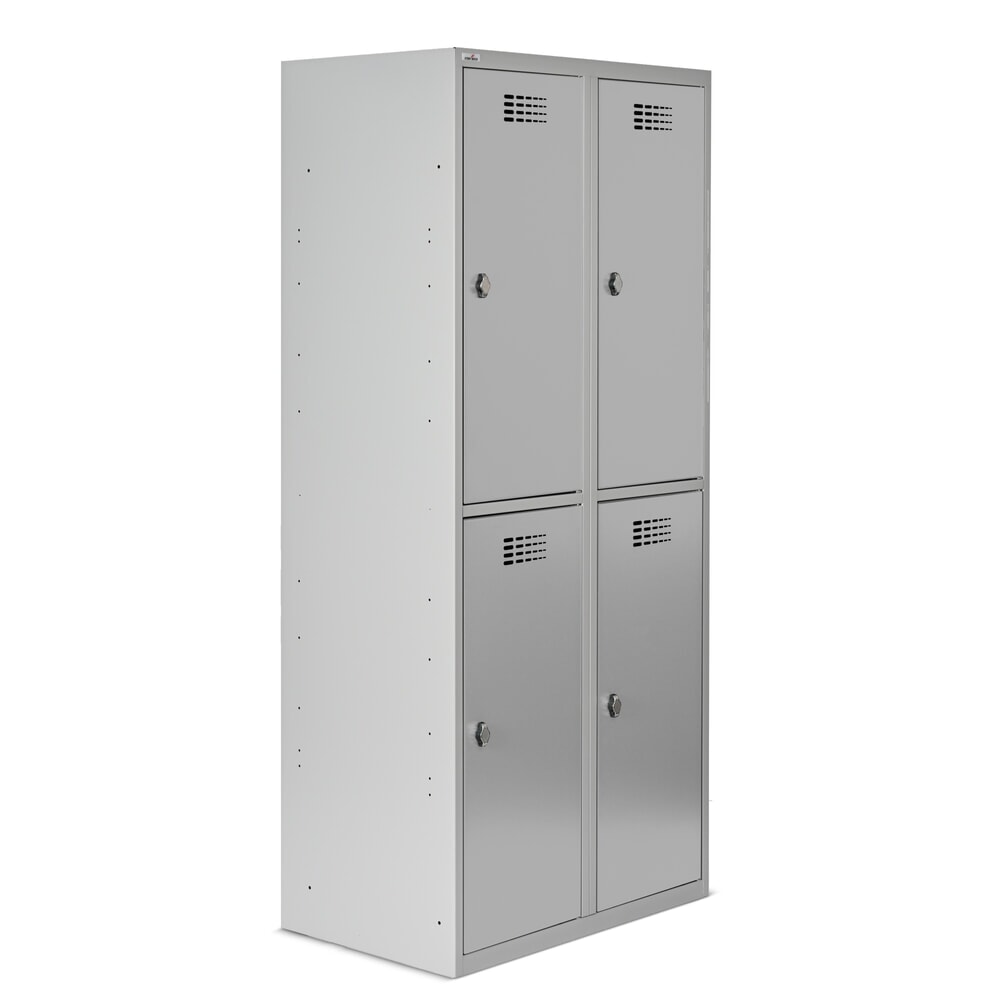 Produktabbildung Nr. 6: Steinbock® Spind, bodenstehend, 2-stöckig, 4 Fächer, Drehriegelverschluss, HxBxT 1.800 x 800 x 500 mm, lichtgrau/lichtgrau