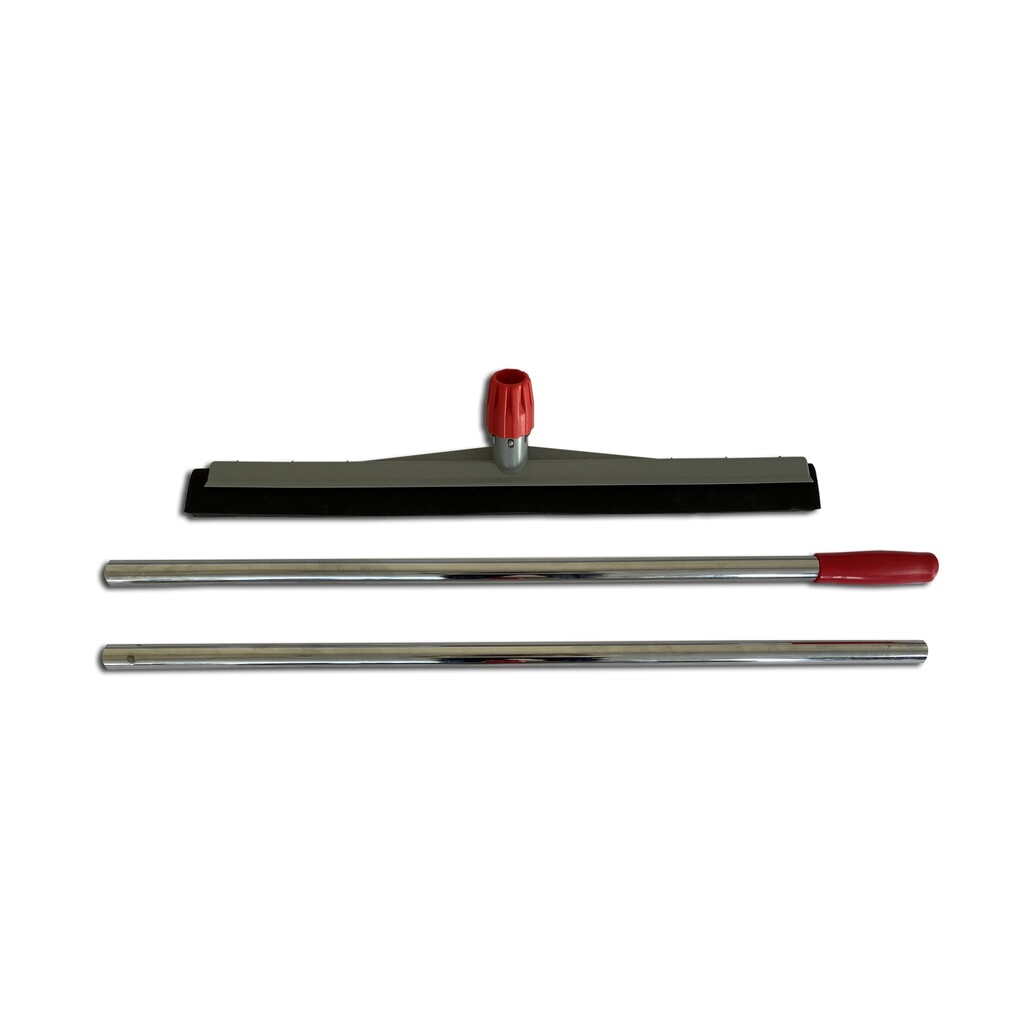 Produktabbildung: Steinbock® Wasserschieber-Set für ölhaltige Flüssigkeiten, Schieber Breite 450 mm, 2-tlg. Chromstiel Länge 1.400 mm