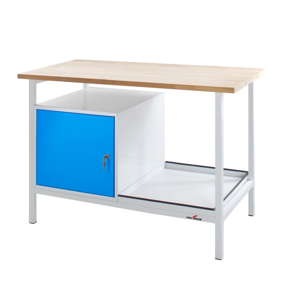 Produktabbildung Nr. 1: Steinbock® Werkbank Cube, 1 Tür, TK 300 kg, HxBxT 825 x 1.200 x 600 mm, RAL 7035/5012