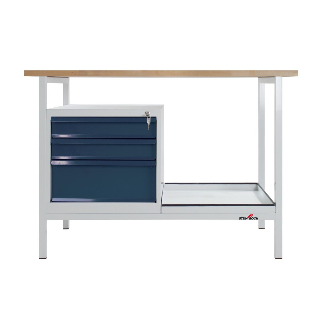 Produktabbildung Nr. 2: Steinbock® Werkbank Cube, 3 Schubladen, TK 300 kg, HxBxT 825 x 1.200 x 600 mm, RAL 7035/7016