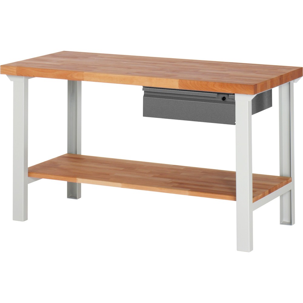 Produktabbildung: Steinbock® Werkbank, mit Schublade u. Ablageboden, HxBxT 840 x 1.500 x 700 mm, RAL 7035/7016