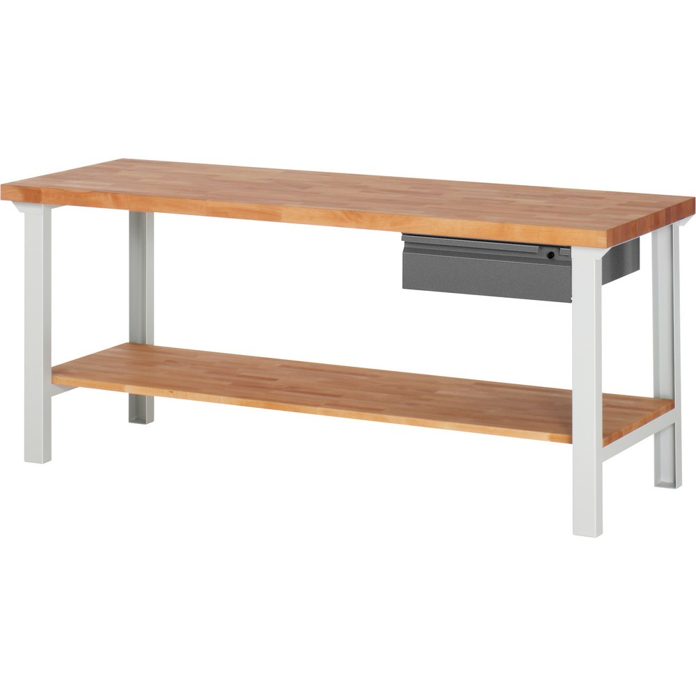 Produktabbildung: Steinbock® Werkbank, mit Schublade u. Ablageboden, HxBxT 840 x 2.000 x 700 mm, RAL 7035/7016