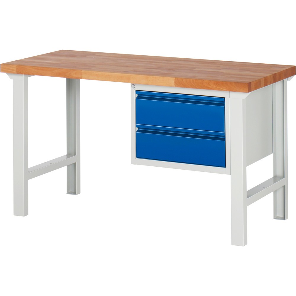 Produktabbildung: Steinbock® Werkbank, mit 2 Schubladen, HxBxT 840 x 1.500 x 700 mm, RAL 7035/5010