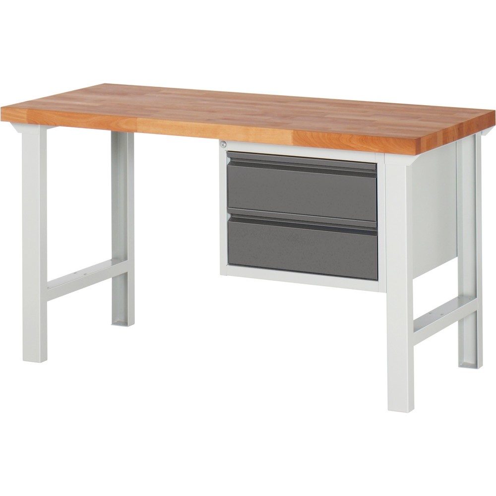 Produktabbildung: Steinbock® Werkbank, mit 2 Schubladen, HxBxT 840 x 1.500 x 700 mm, RAL 7035/7016
