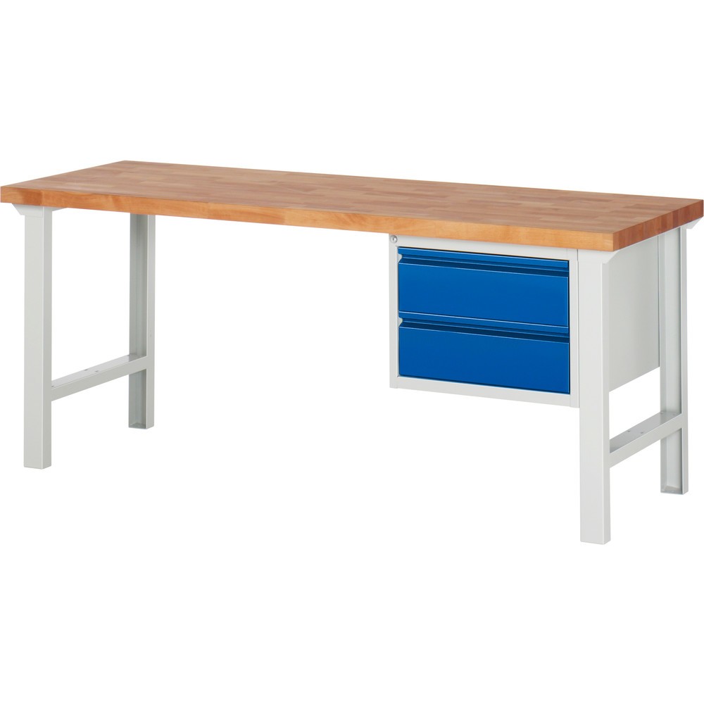 Produktabbildung: Steinbock® Werkbank, mit 2 Schubladen, HxBxT 840 x 2.000 x 700 mm, RAL 7035/5010