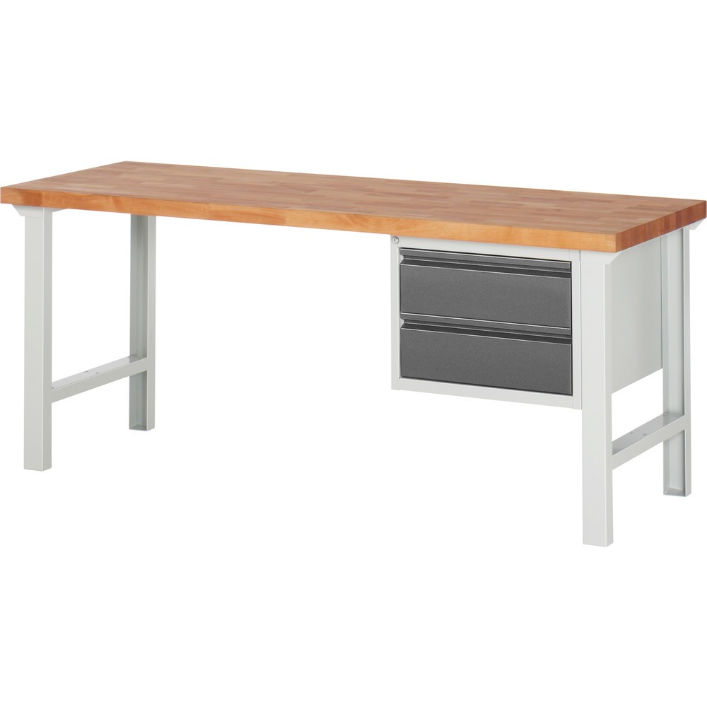 Produktabbildung: Steinbock® Werkbank, mit 2 Schubladen, HxBxT 840 x 2.000 x 700 mm, RAL 7035/7016