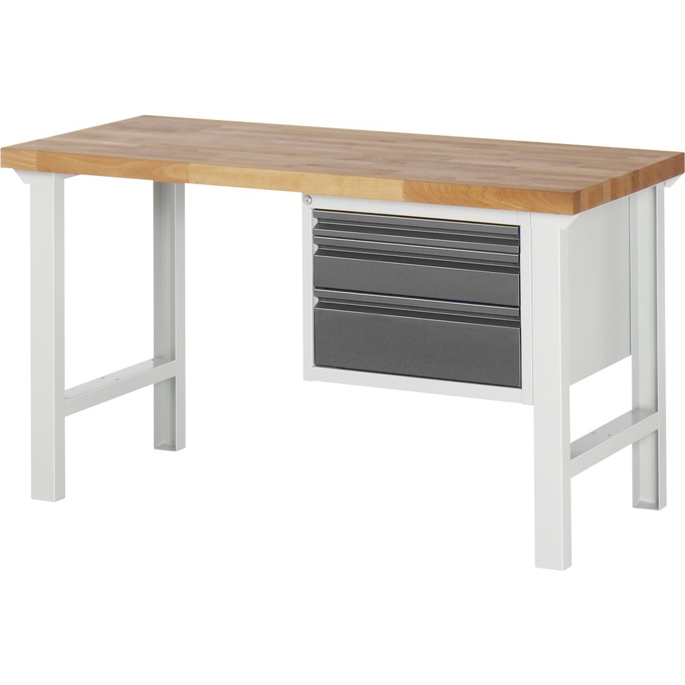 Produktabbildung: Steinbock® Werkbank, mit 3 Schubladen, HxBxT 840 x 1.500 x 700 mm, RAL 7035/7016