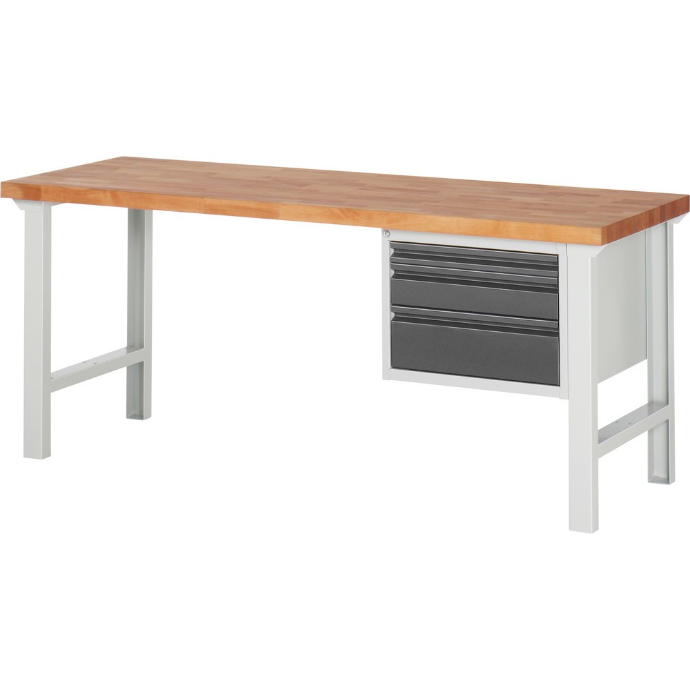 Produktabbildung: Steinbock® Werkbank, mit 3 Schubladen, HxBxT 840 x 2.000 x 700 mm, RAL 7035/7016