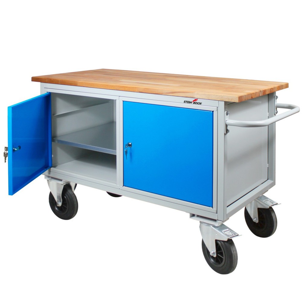 Produktabbildung Nr. 2: Steinbock® Werkbank Motion, verfahrbar, 2 Türen, TK 500 kg, HxBxT 827 x 1.300 x 600 mm, RAL 7035/5012