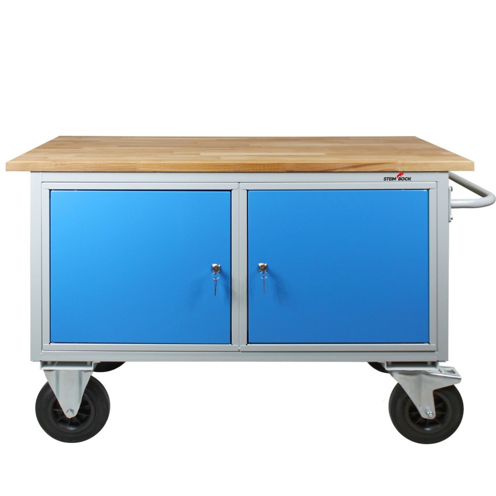 Produktabbildung Nr. 3: Steinbock® Werkbank Motion, verfahrbar, 2 Türen, TK 500 kg, HxBxT 827 x 1.300 x 600 mm, RAL 7035/5012