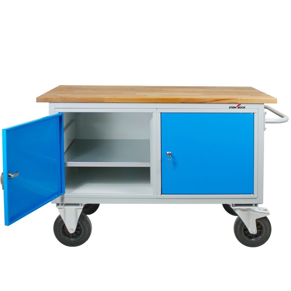 Produktabbildung Nr. 4: Steinbock® Werkbank Motion, verfahrbar, 2 Türen, TK 500 kg, HxBxT 827 x 1.300 x 600 mm, RAL 7035/5012