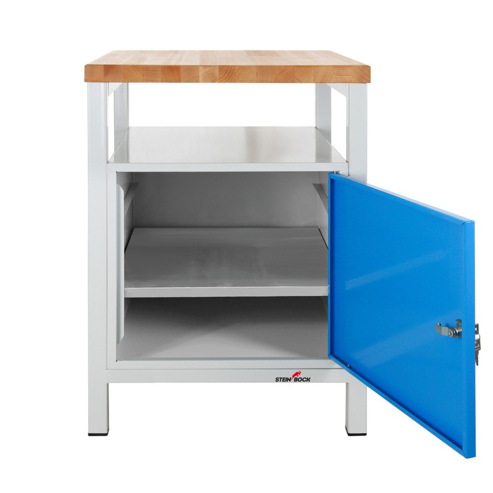 Produktabbildung Nr. 6: Steinbock® Werkbank Premium, 1 Ablage, 1 Tür, TK 300 kg, HxBxT 840 x 600 x 600 mm, RAL 7035/5012