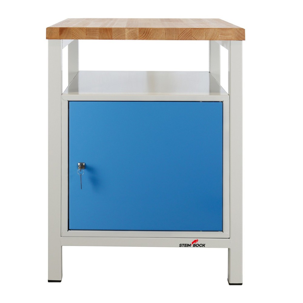 Produktabbildung Nr. 7: Steinbock® Werkbank Premium, 1 Ablage, 1 Tür, TK 300 kg, HxBxT 840 x 600 x 600 mm, RAL 7035/5012