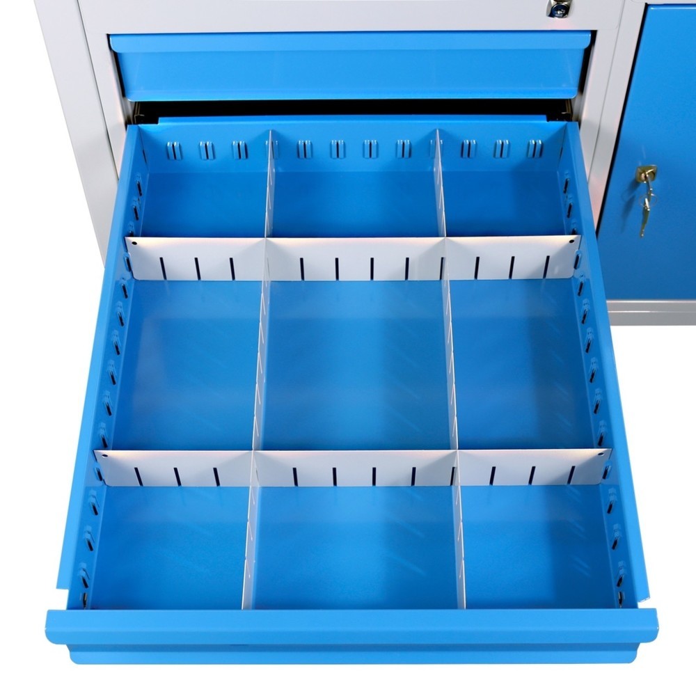 Produktabbildung Nr. 3: Steinbock® Werkbank Premium, 1 Ablage, 3 Schubladen, 1 Tür, TK 300 kg, HxBxT 840 x 1.200 x 600 mm, RAL 7035/5012