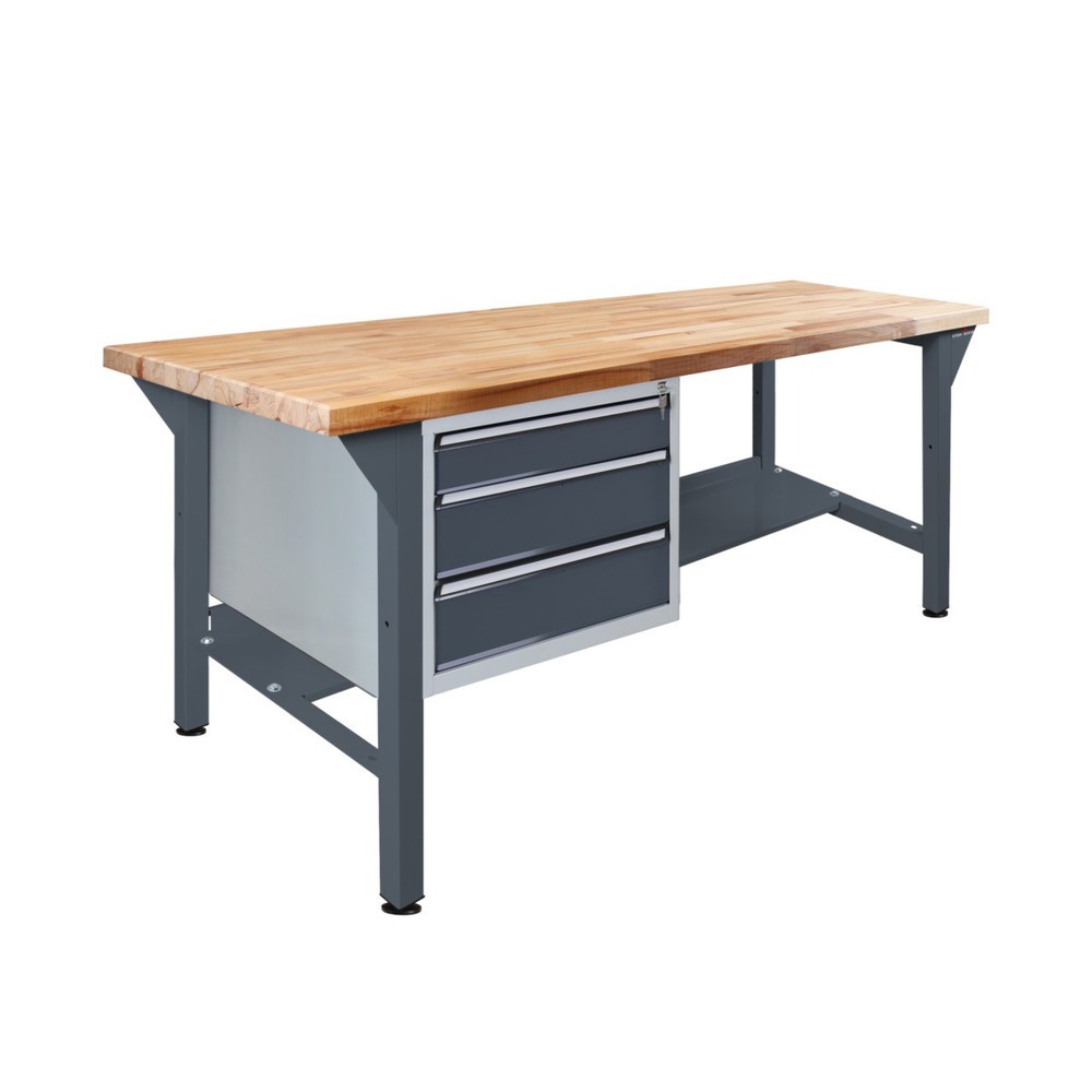 Produktabbildung Nr. 1: Steinbock® Werkbank Pro, 3 Schubladen, 1 Ablage, TK 500 kg, HxBxT 850 x 1.500 x 750 mm, RAL 7016