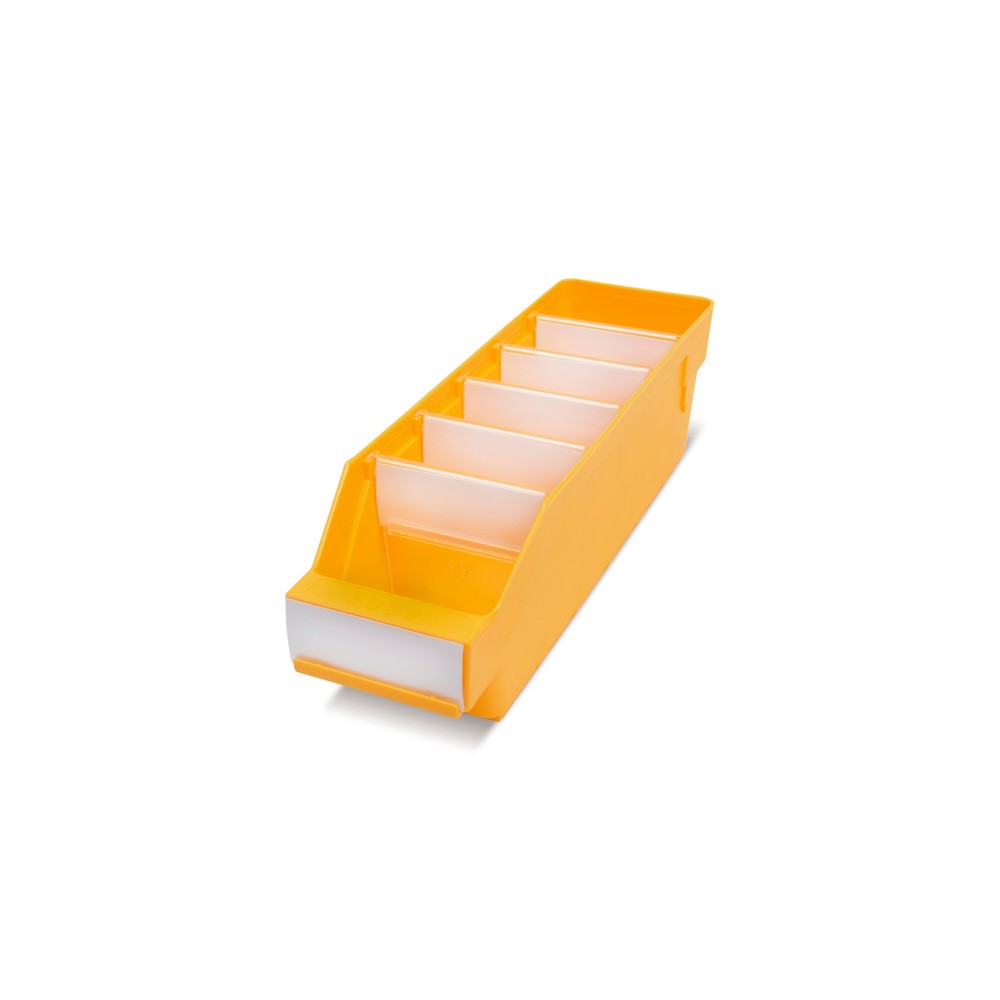 Produktabbildung: STEMO Regalkästen mit Sichtöffnung, BxT 90 x 300 mm, gelb
