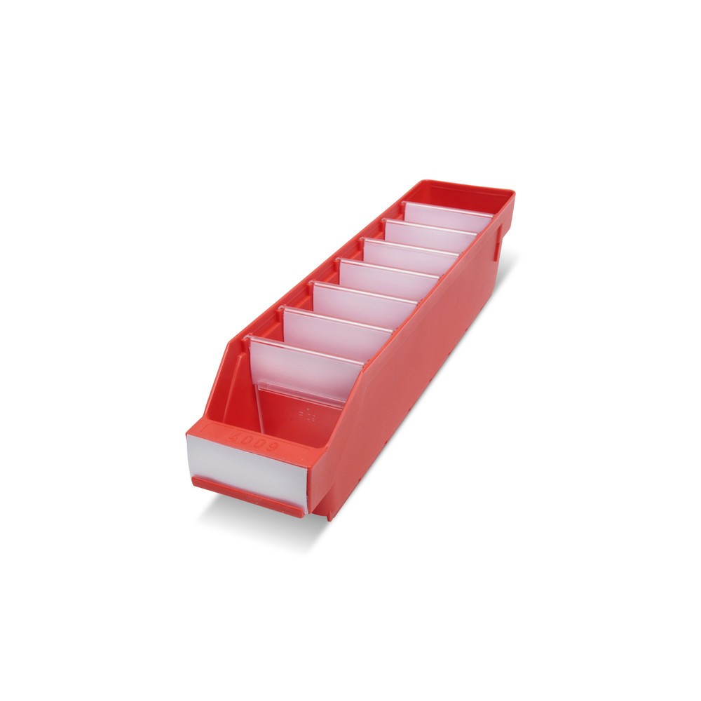Produktabbildung: STEMO Regalkästen mit Sichtöffnung, BxT 90 x 400 mm, rot