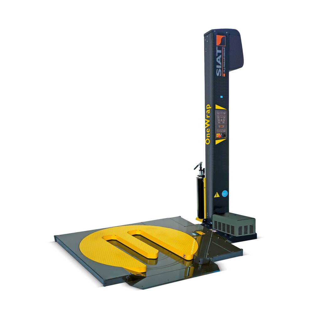 SIAT Palettenwickler HSD OneWrap 'M', einfache mechanische Bremse mit Schnellspannhebel, Wickelhöhe 2.100 mm Produktabbildung Nr. 1: SIAT Palettenwickler HSD OneWrap 'M', einfache mechanische Bremse mit Schnellspannhebel, Wickelhöhe 2.100 mm
