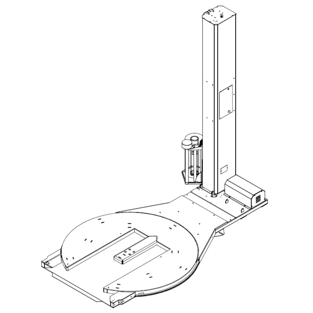 Palettenwickler HSD VOLTA-T ''ULTRA'', offener Drehteller Ø 1.650 mm, Wickelhöhe 2.500 mm, Beschickungswinkel 180° Produktabbildung Nr. 3: Palettenwickler HSD VOLTA-T ''ULTRA'', offener Drehteller Ø 1.650 mm, Wickelhöhe 2.500 mm, Beschickungswinkel 180°