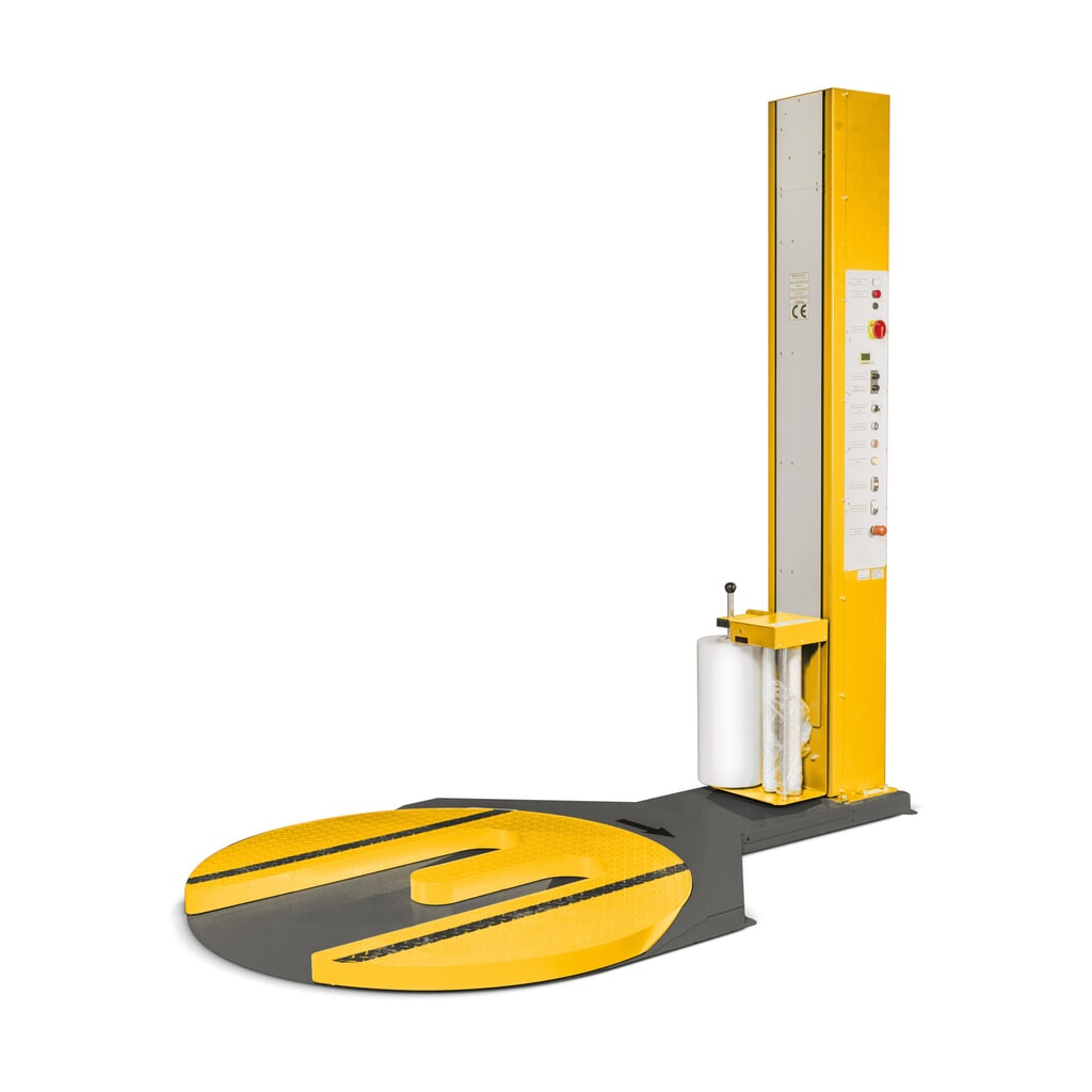Palettenwickler Premium, offener Drehteller, Ø 1.500 mm, Drehtellerantrieb stufenlos regelbar Produktabbildung: Palettenwickler Premium, offener Drehteller, Ø 1.500 mm, Drehtellerantrieb stufenlos regelbar