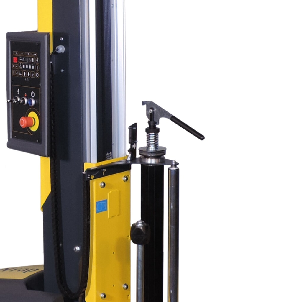 SIAT Palettenwickler PS OneWrap "M", einfache mechanische Bremse mit Schnellspannhebel, Drehteller Ø 1.500 mm, Wickelhöhe 2.100 mm Produktabbildung Nr. 4: SIAT Palettenwickler PS OneWrap "M", einfache mechanische Bremse mit Schnellspannhebel, Drehteller Ø 1.500 mm, Wickelhöhe 2.100 mm