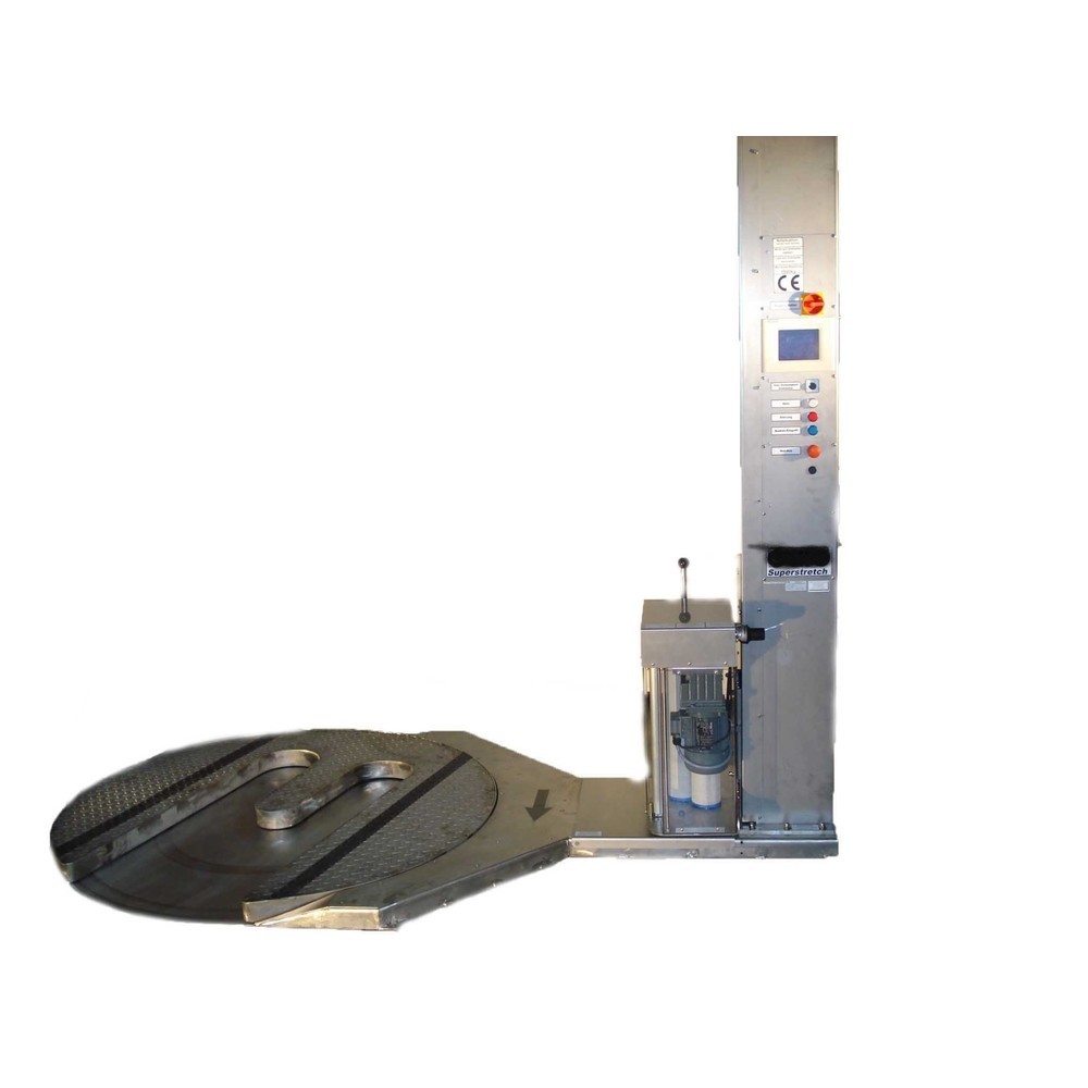 Produktabbildung: Stretchmaschine Superstretch Edelstahl, offener Drehteller, Ø 1.500 mm