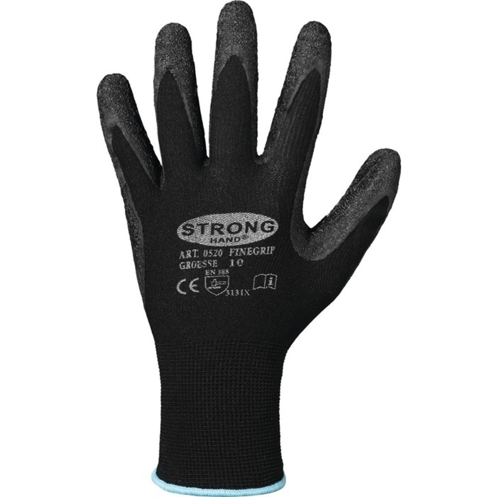 Produktabbildung: STRONGHAND Handschuhe Finegrip Gr.11 schwarz EN 388