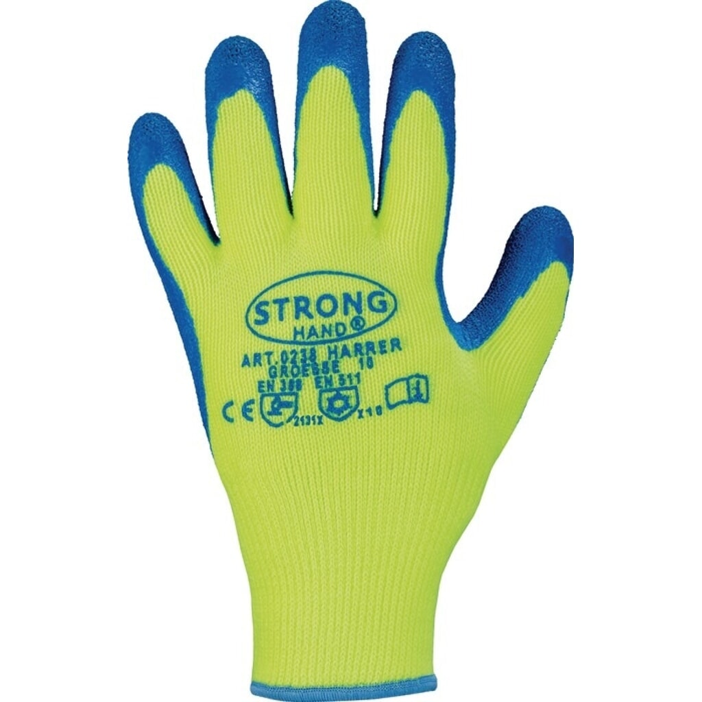 STRONGHAND Handschuhe Harrer Gr.9 gelb/blau EN 388 Produktabbildung: STRONGHAND Handschuhe Harrer Gr.9 gelb/blau EN 388