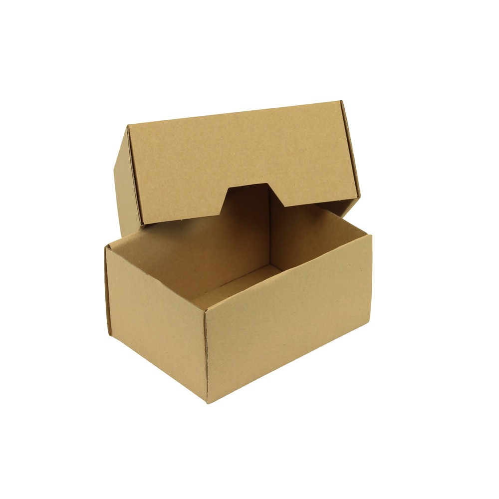 Produktabbildung: Stülpdeckelkarton, 152 x 109 x 77 mm ( L x B x H ), 2-teilig, braun, DIN A6