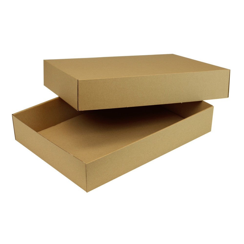 Produktabbildung: Stülpdeckelkarton, 435 x 315 x 80 mm ( L x B x H ), 2-teilig, braun, DIN A3