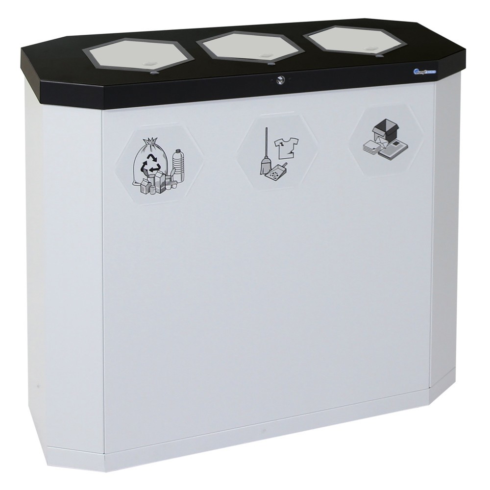 Produktabbildung: stumpf® Abfallbehälter, Sixco 3 swing, lichtgrau