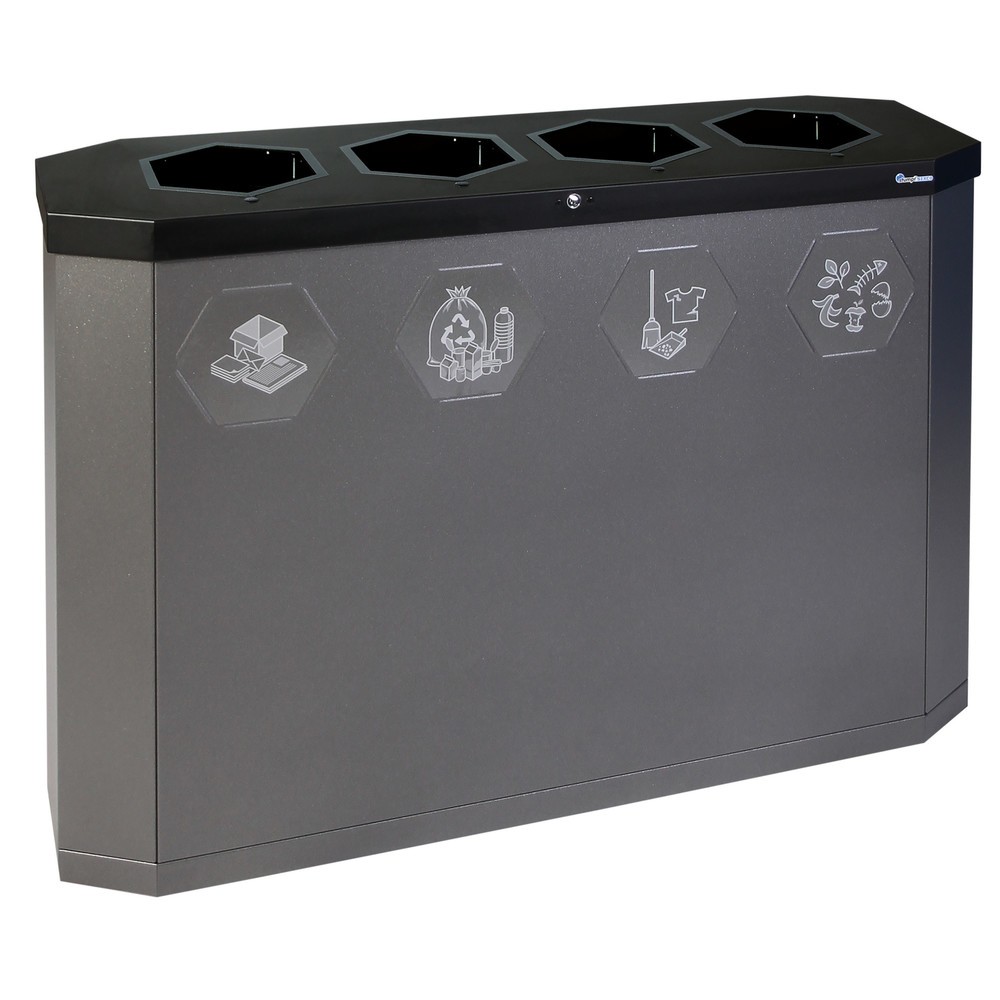 Produktabbildung: stumpf® Abfallbehälter, Sixco 4 smart, eisenglimmer